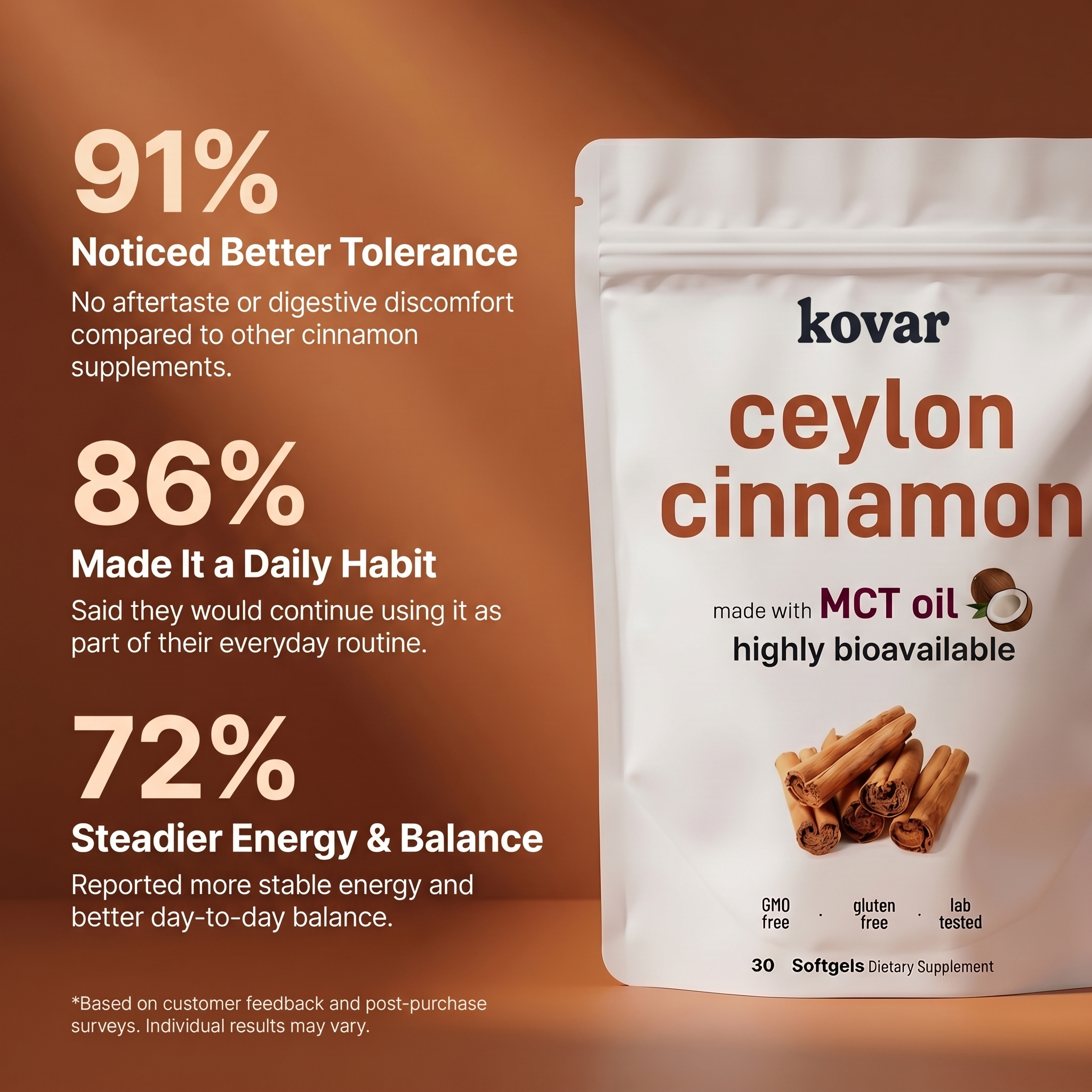 Kovar Ceylon Cinnamon 7200mg – with MCT Oil