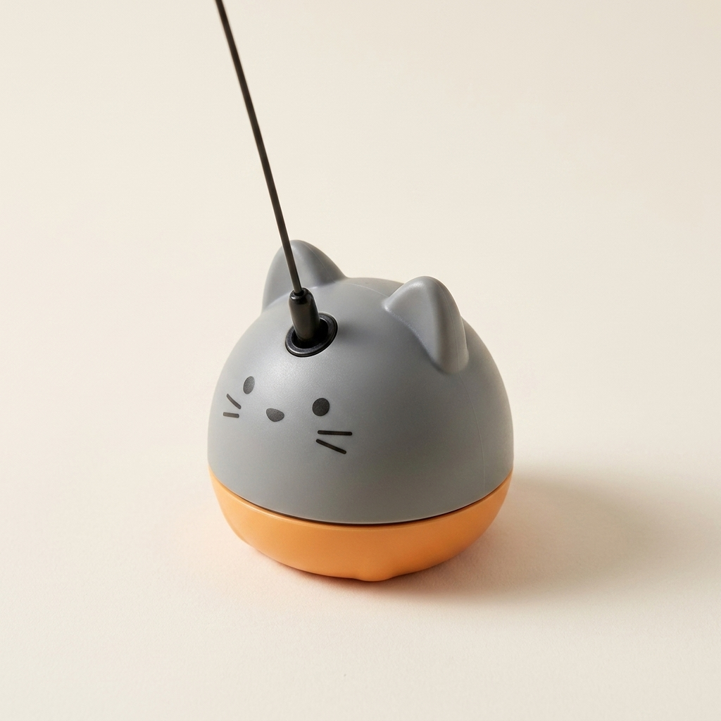 KovarPets Spielangel, Standfuss in Katzenform aus der Nähe